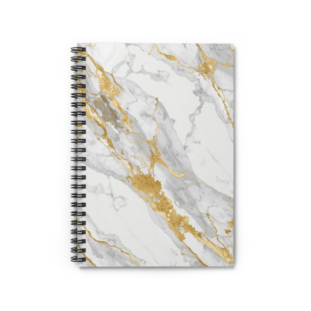 Marble Gold Spiral Notebook - Ruled, Chic Modern Luxury, 6"x8" Stationery
