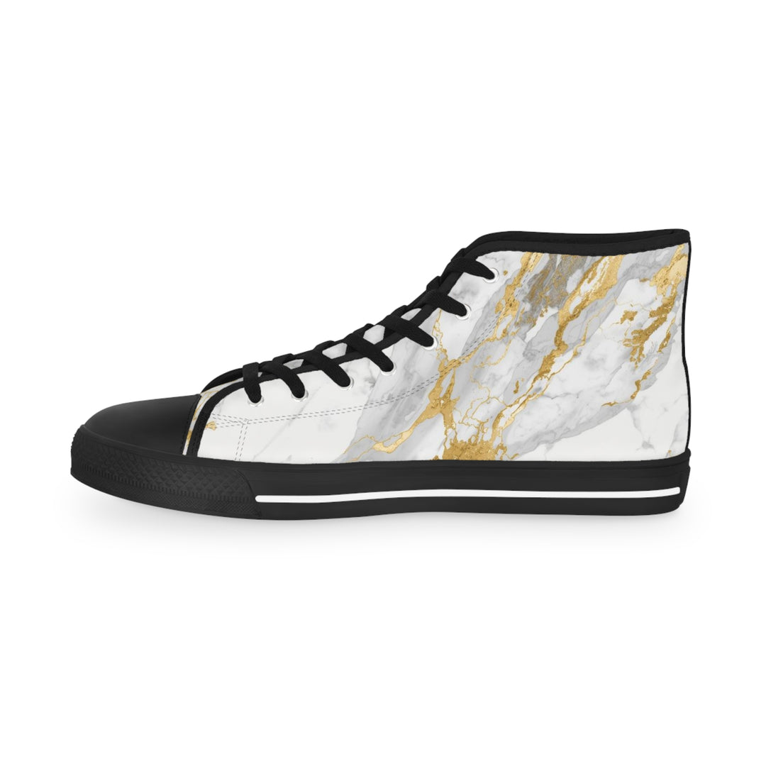 Men’s Marble Gold High Top Sneakers – Trendy, Luxe & All-Day Comfort