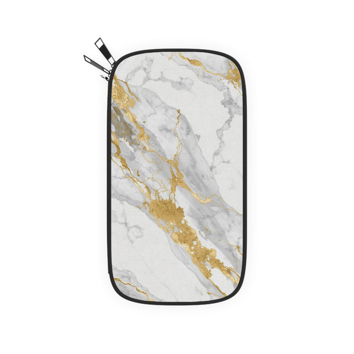 Chic Marble Passport Wallet – RFID Blocking, Vegan Leather, Gold Accents