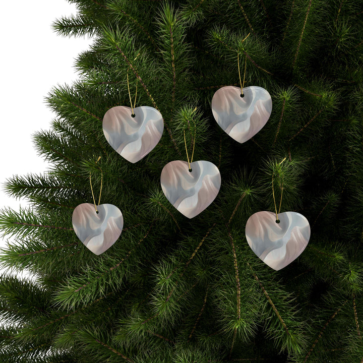 Personalized Ceramic Ornaments – Abstract Pastel Shapes, Custom Keepsake