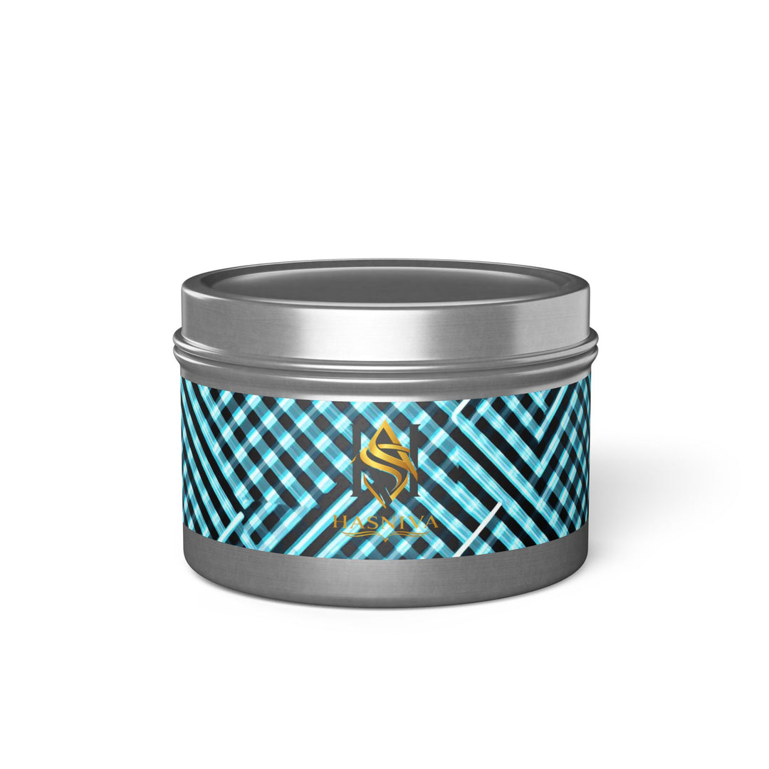 Modern Geometric Tin Candle – Handcrafted, Custom Scented, Art-Inspired