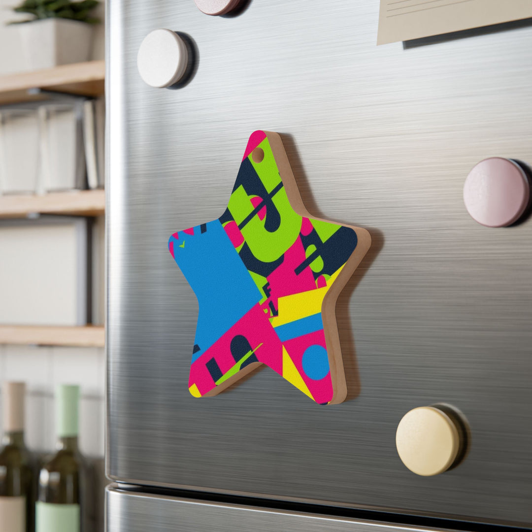 Handcrafted Wooden Ornaments – Playful Geometric Designs, Modern Rustic Decor