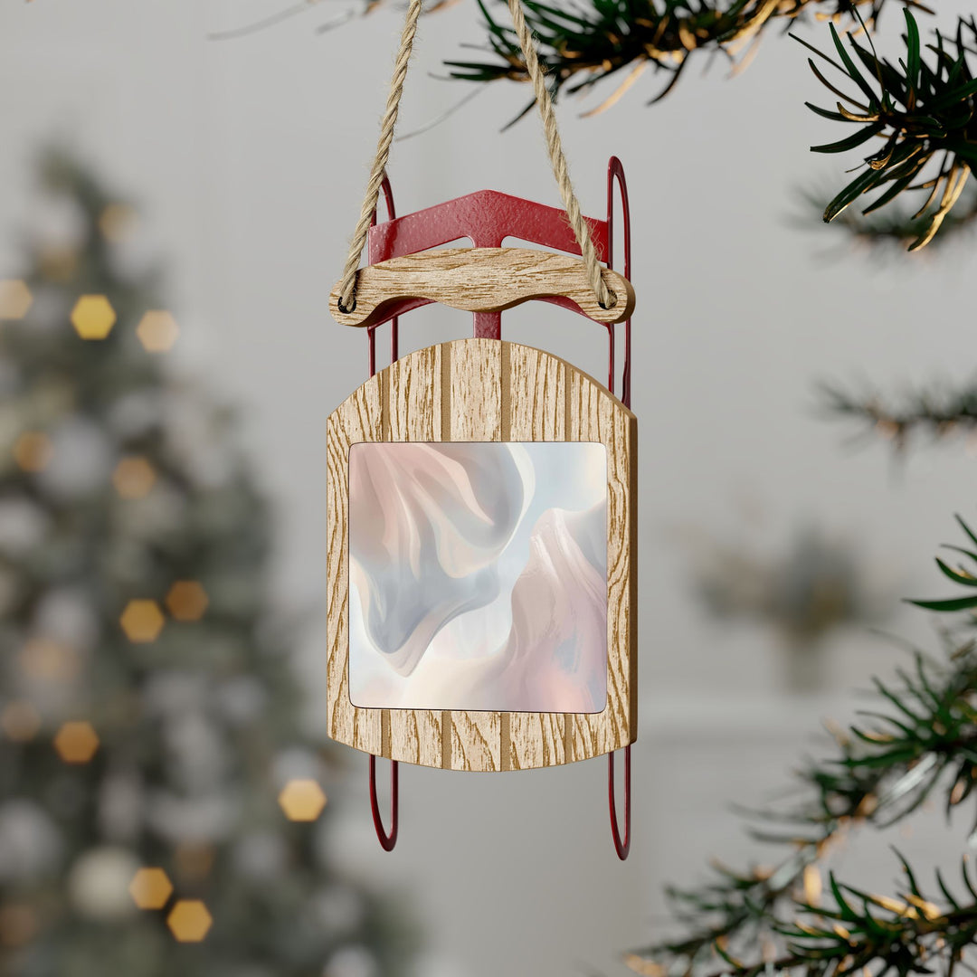 Personalized Pastel Sled Ornaments – Modern Whimsical Holiday Decor