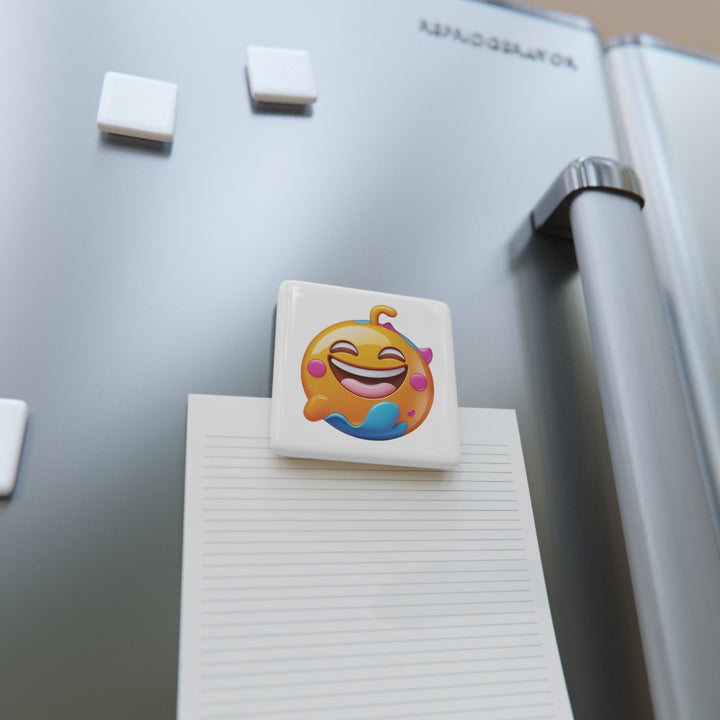 Personalized Porcelain Square Magnet – Playful Emoji Art, Cheerful & Chic