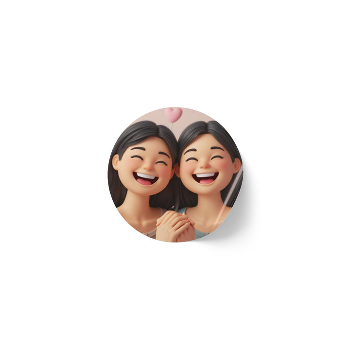 Joyful Friends 3D Cartoon Round Sticker Label Rolls – Durable & Stylish