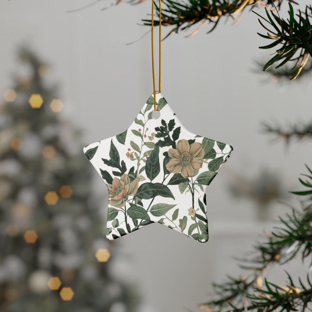 Custom Double-Sided Ceramic Ornaments – Vintage Floral Botanical Gift Set