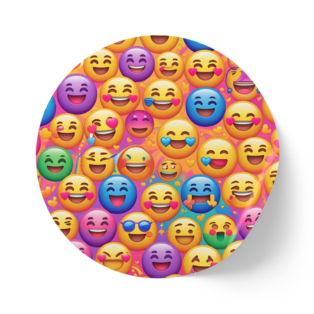 Vibrant Emoji Round Sticker Label Rolls – Durable, Fun & Trendy Labels