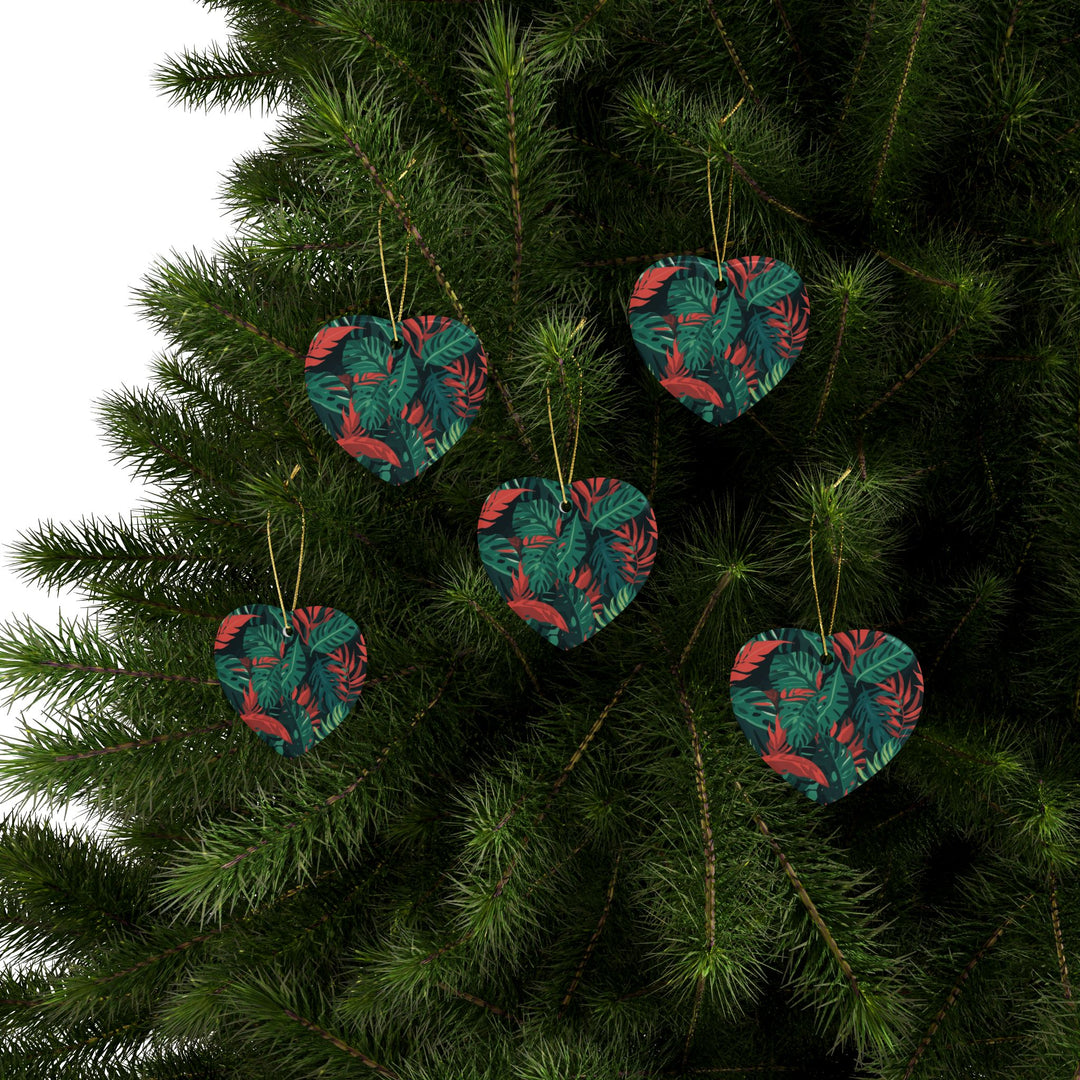 Personalized Tropical Leaf Ceramic Ornaments – Custom Sets, Trendy Decor