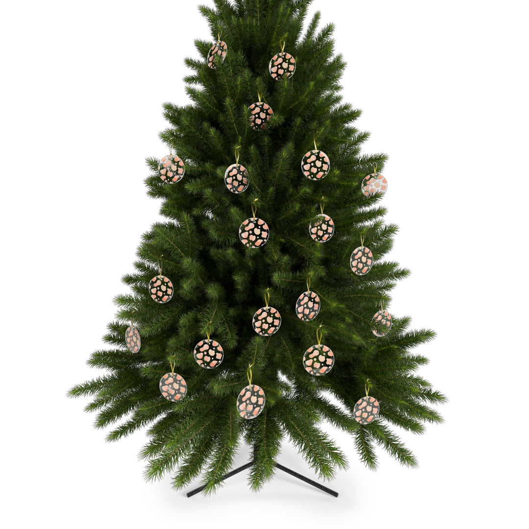 Custom Blush Watercolor Glass Ornaments – Handcrafted, Modern & Chic