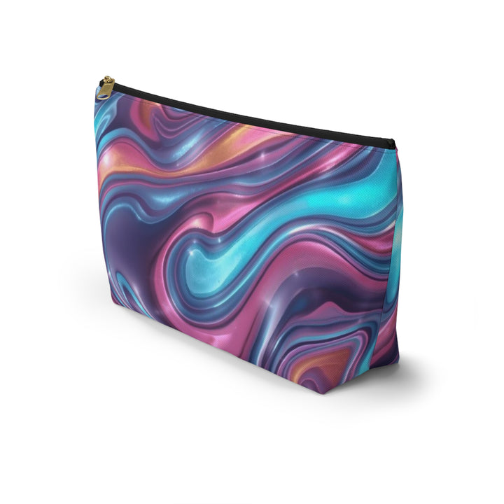 Chic Marble Swirl T-Bottom Accessory Pouch – Stylish, Durable Organizer