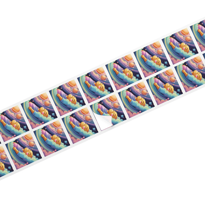 Cosmic Baby Square Sticker Label Rolls – Custom Durable Nursery Labels