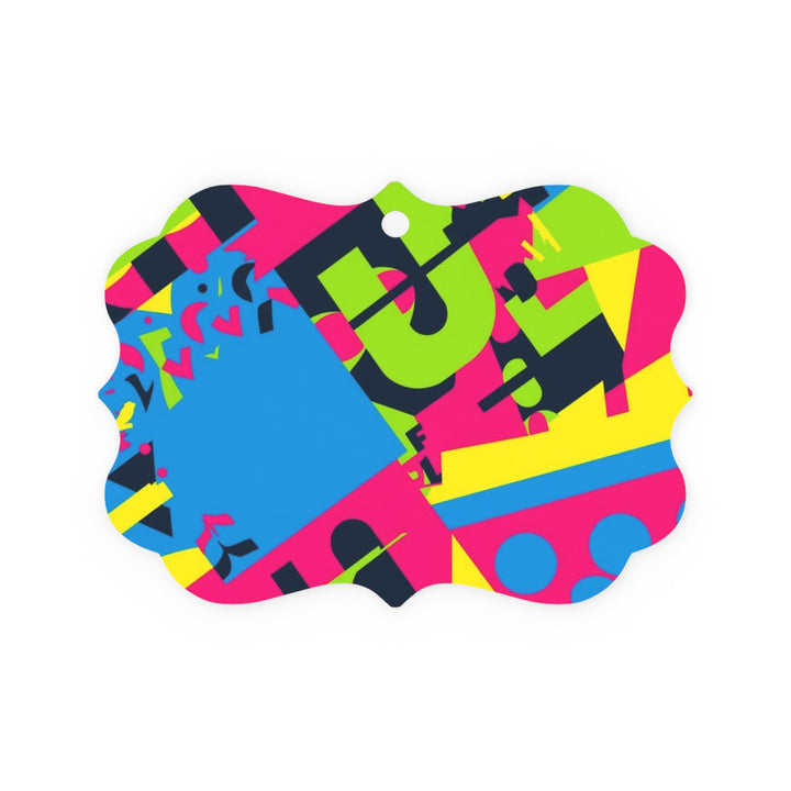 Bold Geometric Double-Sided Metal Plaque Ornament – Modern Abstract Decor