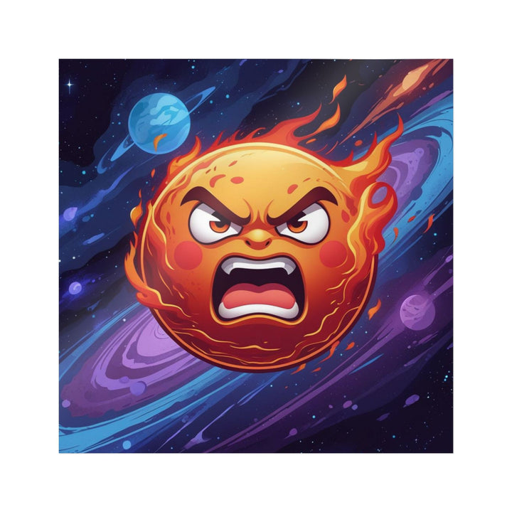 Fiery Cosmic Sun Die-Cut DTF Sticker – Bold, Vibrant & Weatherproof Art