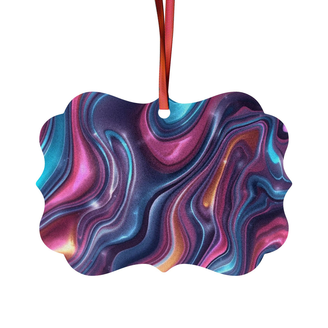 Custom Aluminum Ornaments – Modern Marble Swirl, Gift-Ready, 1-20pc Set