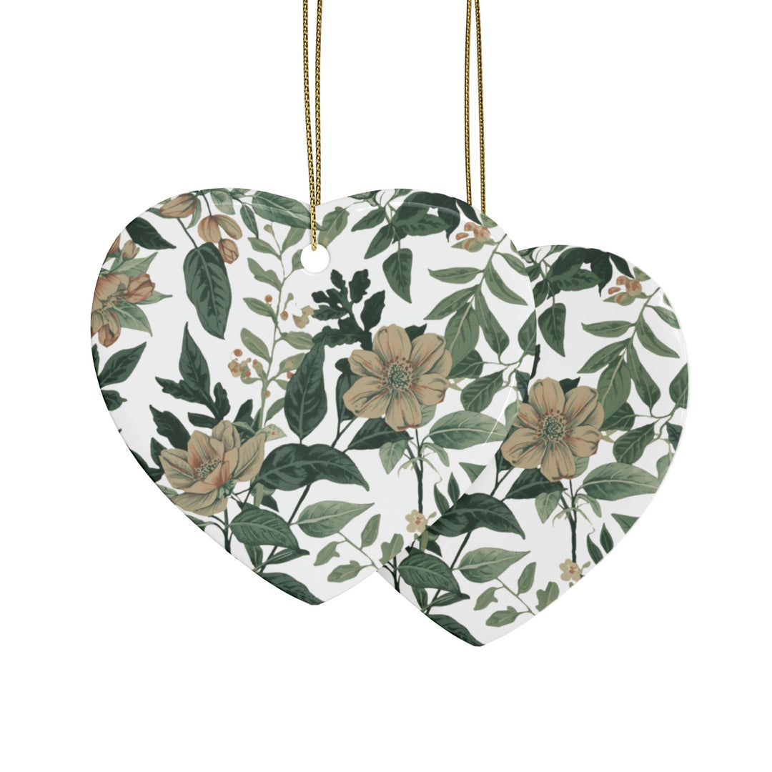 Personalized Ceramic Ornaments – Vintage Floral, Custom Shapes, Gift Sets