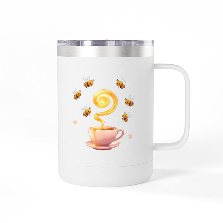 Warm Pastel Bees & Honey 15oz Coffee Mug Tumbler – Cute Travel Cup