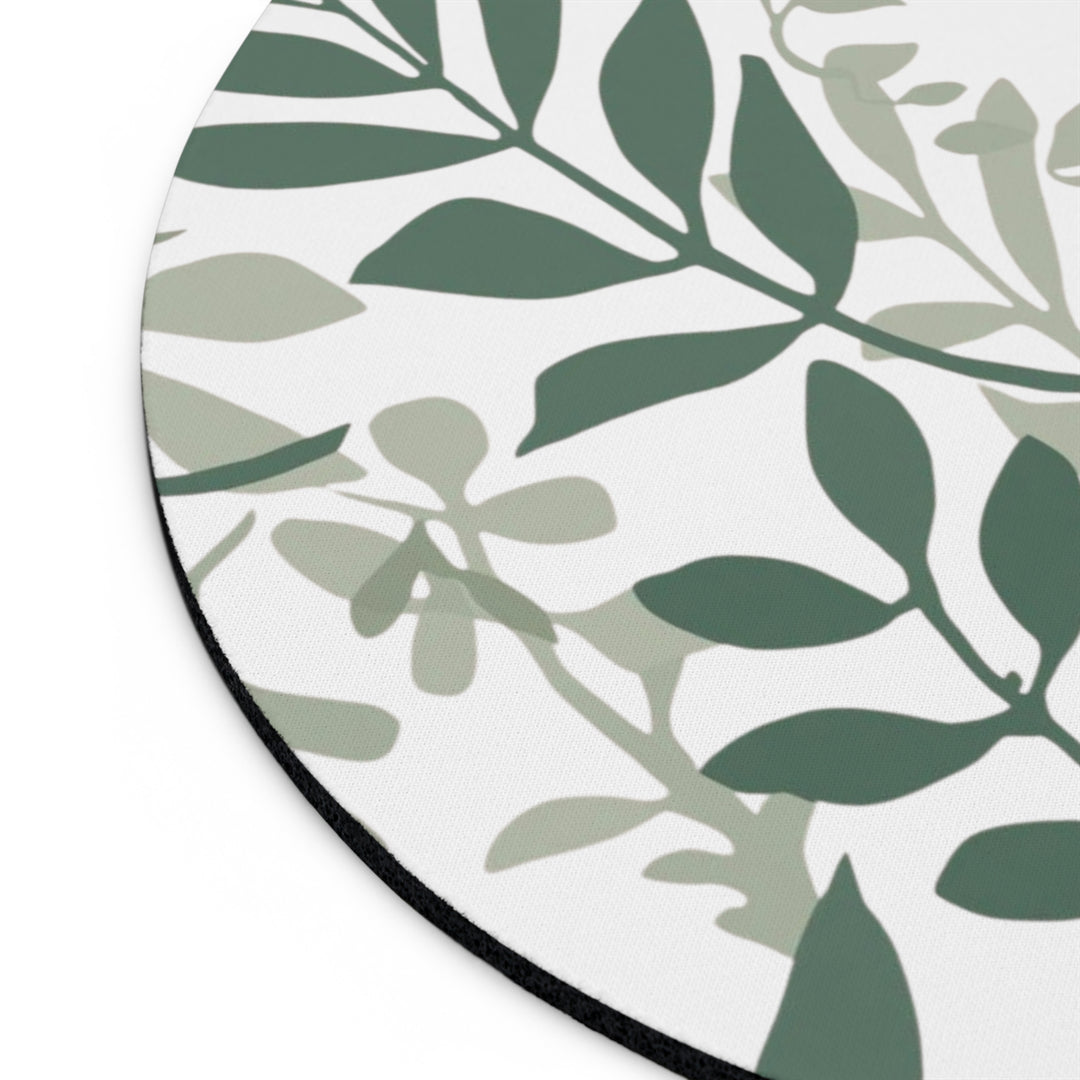 Personalized Botanical Mouse Pad – Sleek Black Desk Mat with Leafy Design