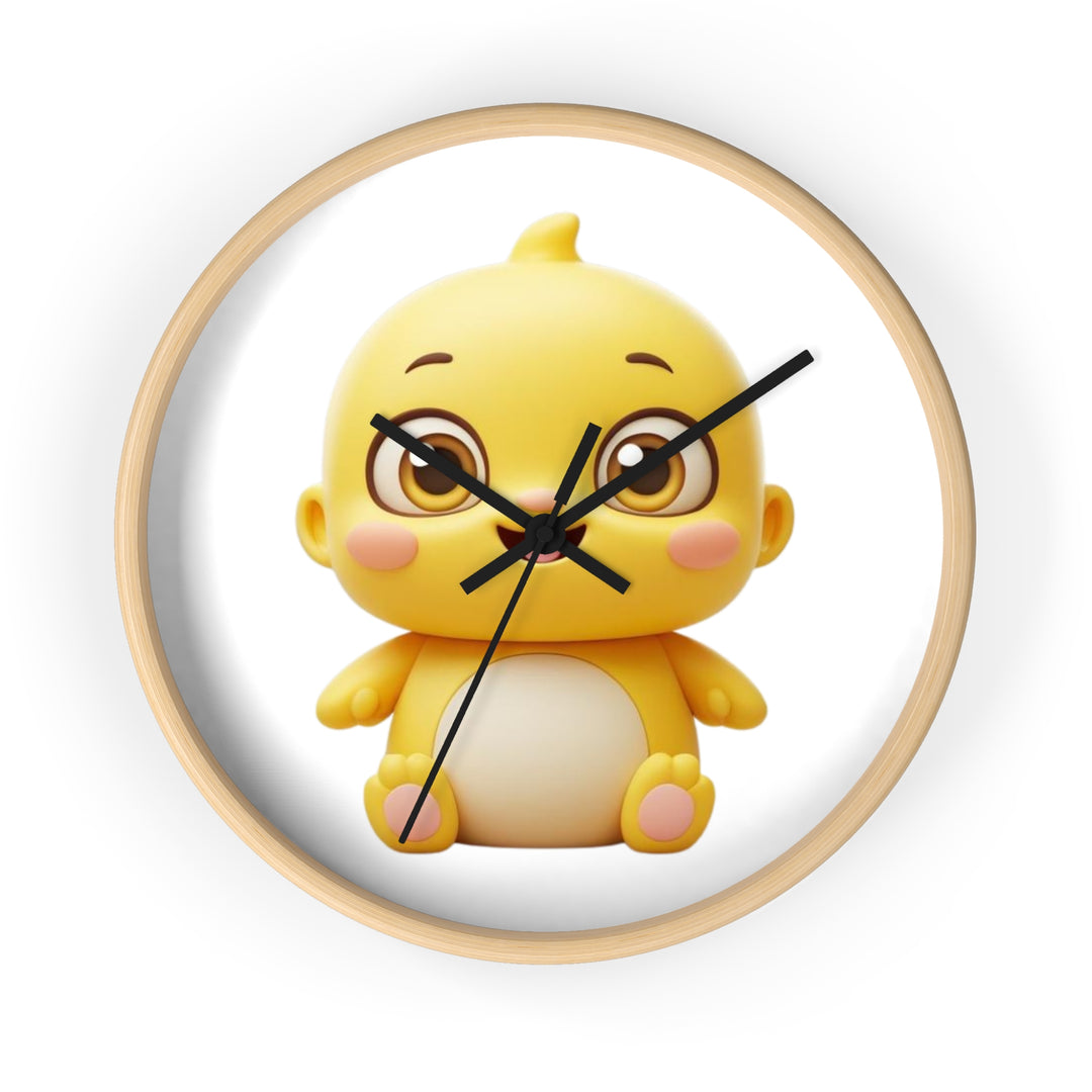 Modern Cute Chick Wall Clock – Silent Quartz, Adorable Kawaii Nursery Decor