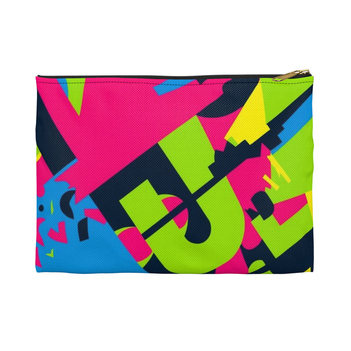 Vibrant Neon Geometric Accessory Pouch – Trendy, Versatile Organizer Bag