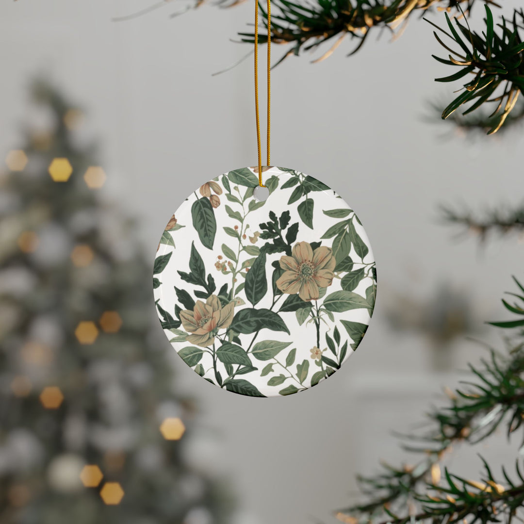 Custom Double-Sided Ceramic Ornaments – Vintage Floral Botanical Gift Set