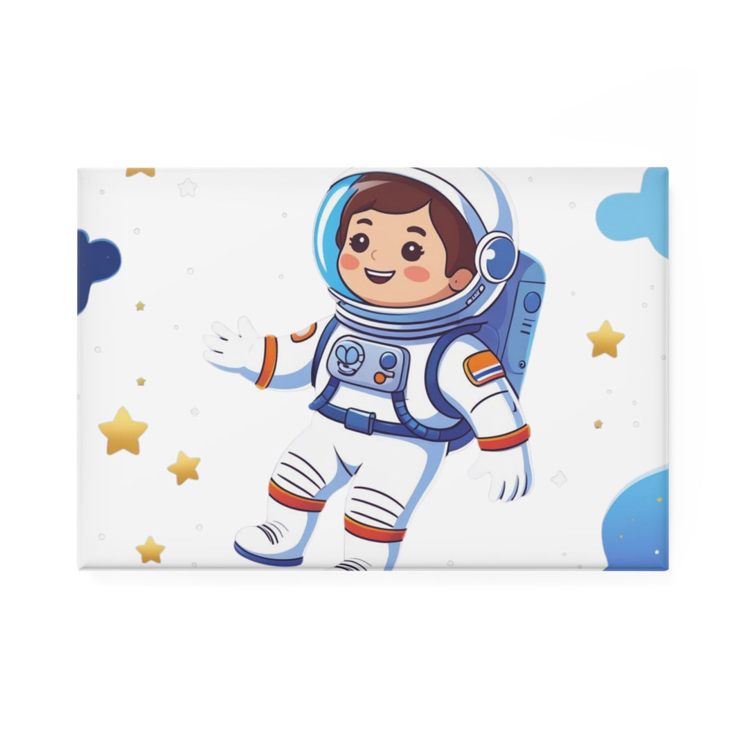 Rectangle Astronaut Button Magnet – Space Cartoon Decor | 1/10 Pack