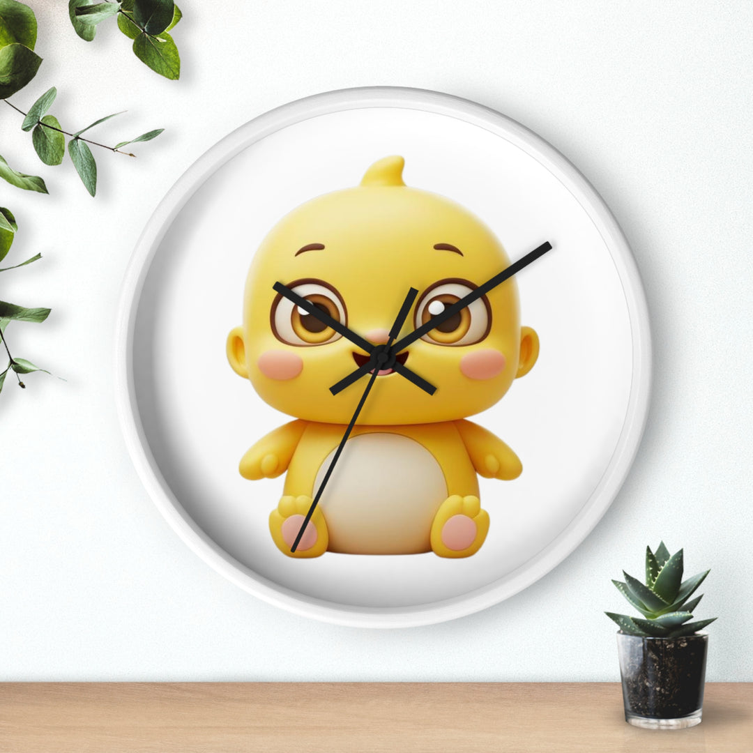 Modern Cute Chick Wall Clock – Silent Quartz, Adorable Kawaii Nursery Decor