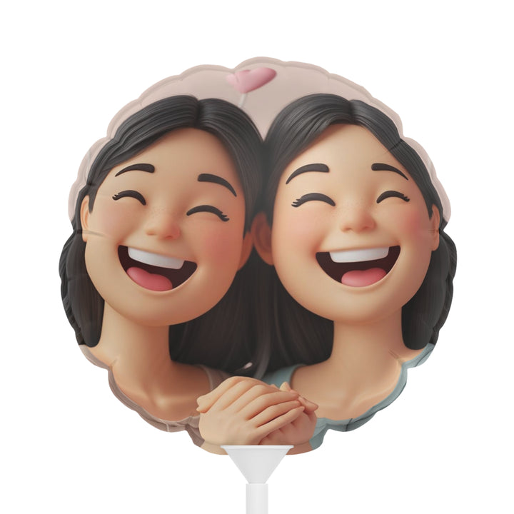 Custom 6” Heart & Round Balloons – Cute 3D Cartoon Girls Party Decor