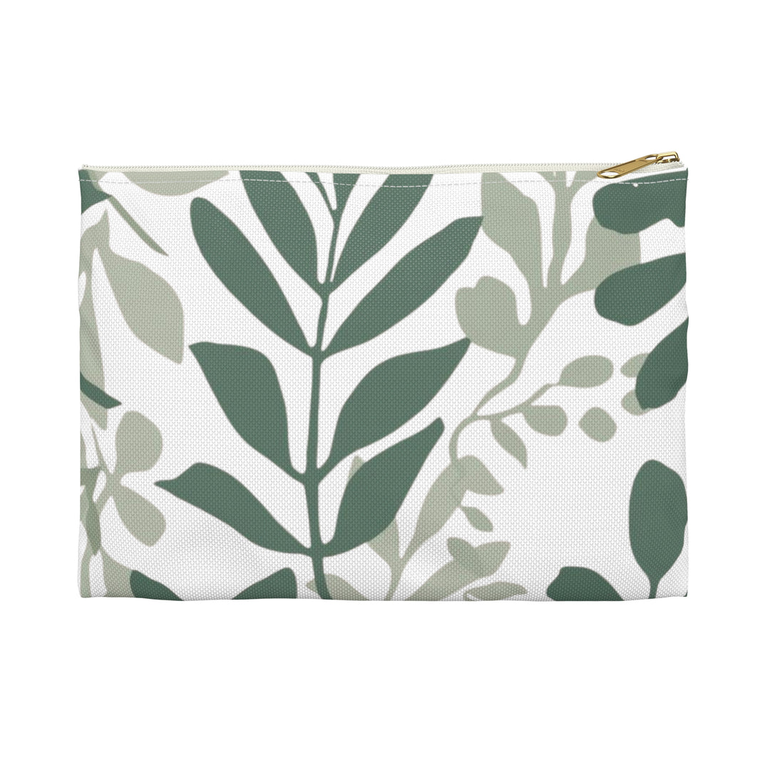 Chic Green Botanical Accessory Pouch – Stylish, Versatile Organizer Bag