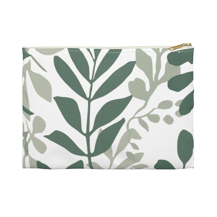 Chic Green Botanical Accessory Pouch – Stylish, Versatile Organizer Bag