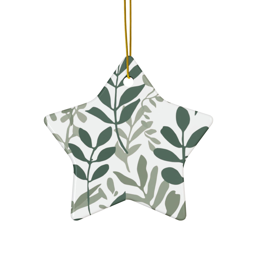 Modern Botanical Double-Sided Ceramic Ornaments – Custom, 1/3/5/10pcs