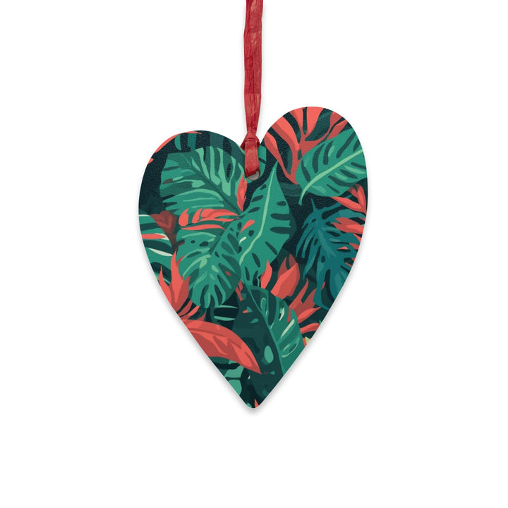Handcrafted Wooden Ornament – Tropical Leaf Pattern, Magnetic & Hanging Decor