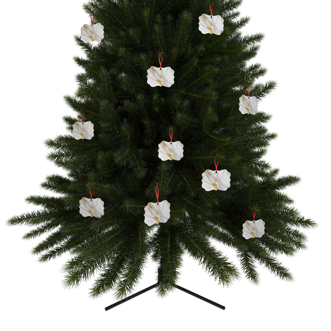 Personalized Marble & Gold Aluminum Ornaments – Elegant, Custom Gifts (1-20pc)