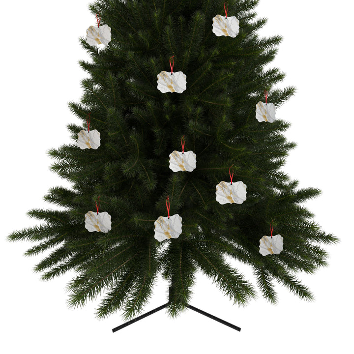 Personalized Marble & Gold Aluminum Ornaments – Elegant, Custom Gifts (1-20pc)