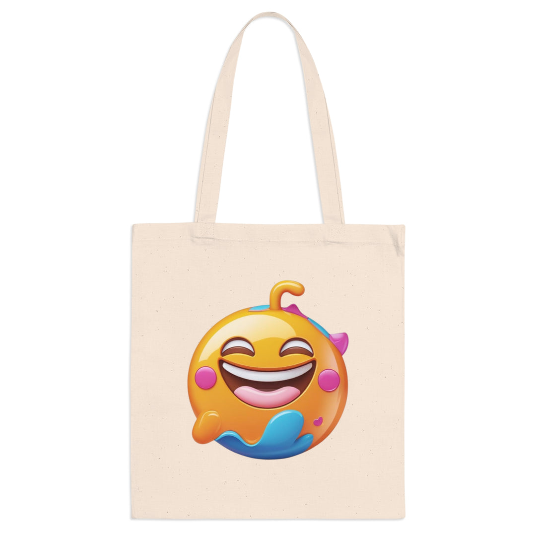 Cheerful Emoji Cotton Tote Bag – Playful, Vibrant & Durable Everyday Style