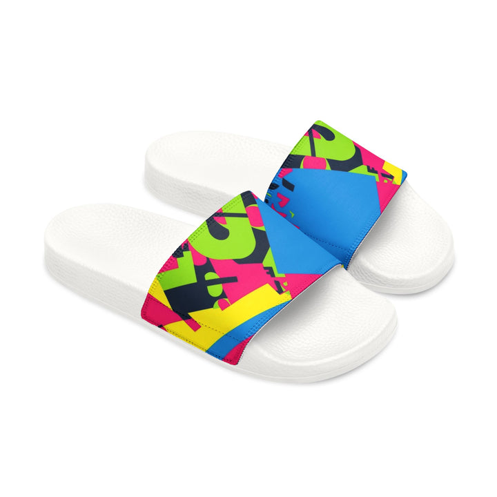 Men’s Removable-Strap Sandals – Neon Geometric, Custom Comfort, Urban Style