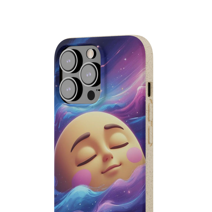 Dreamy Galaxy Biodegradable Phone Case – Eco-Friendly, Cute Moon Design