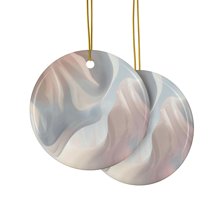 Custom Double-Sided Ceramic Ornaments – Modern Pastel Abstract – 1/3/5/10pc