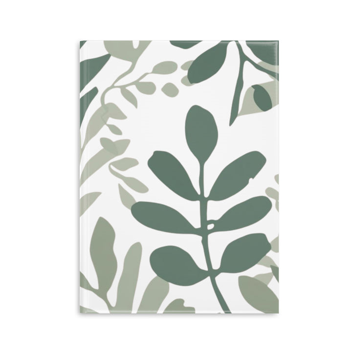 Modern Puffy Hardcover Notebook – Botanical Leaf Sketch, Customizable, A5/A4/B5