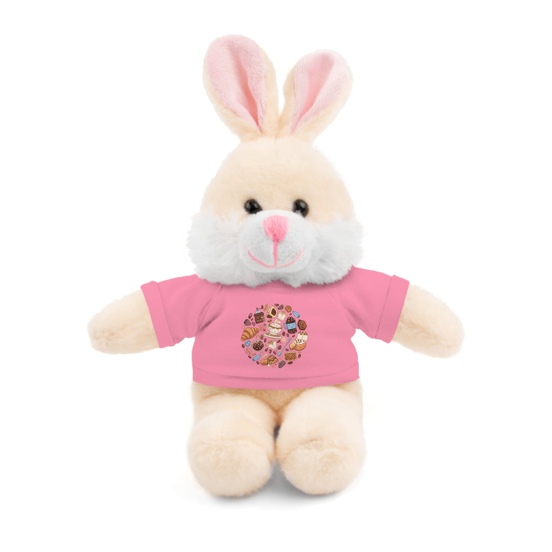 Custom Stuffed Animal w/ Coffee & Dessert Tee – Cute Plush Gift 8”