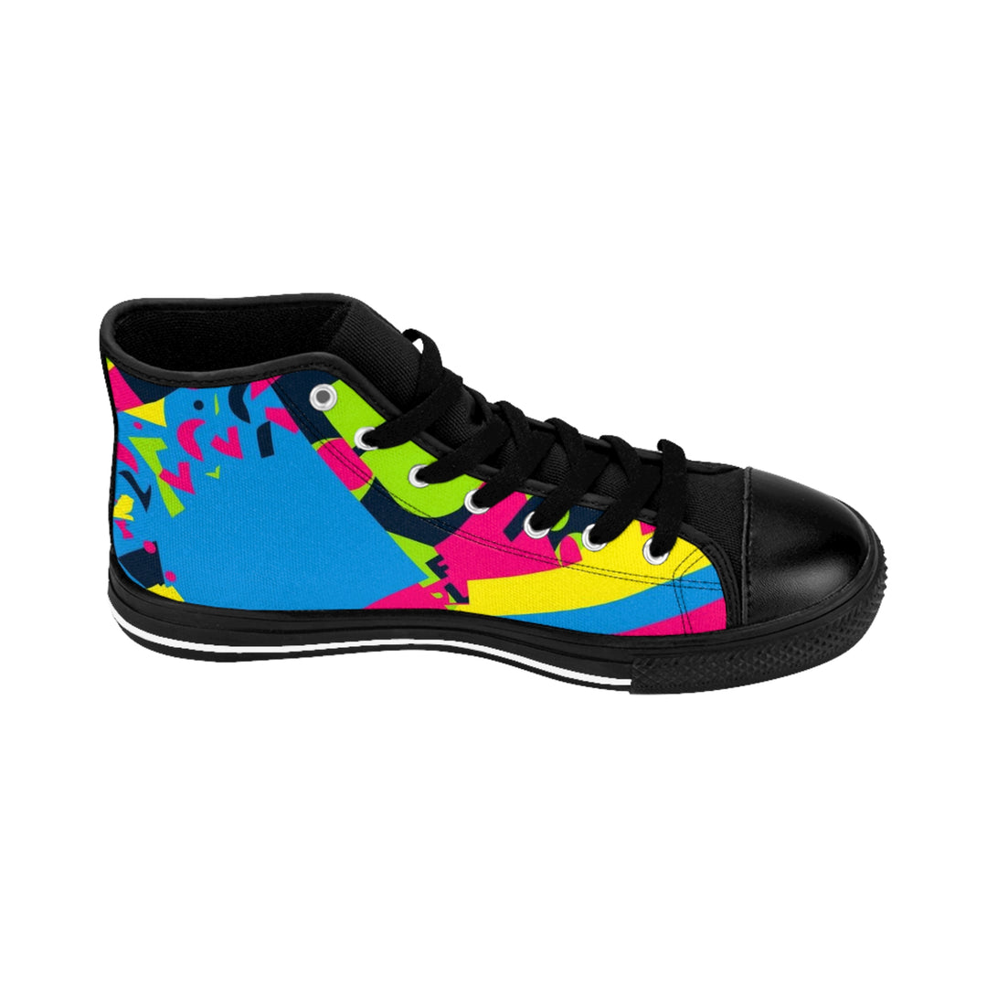 Women's Classic High-Top Sneakers – Vibrant Abstract Urban Streetwear Style