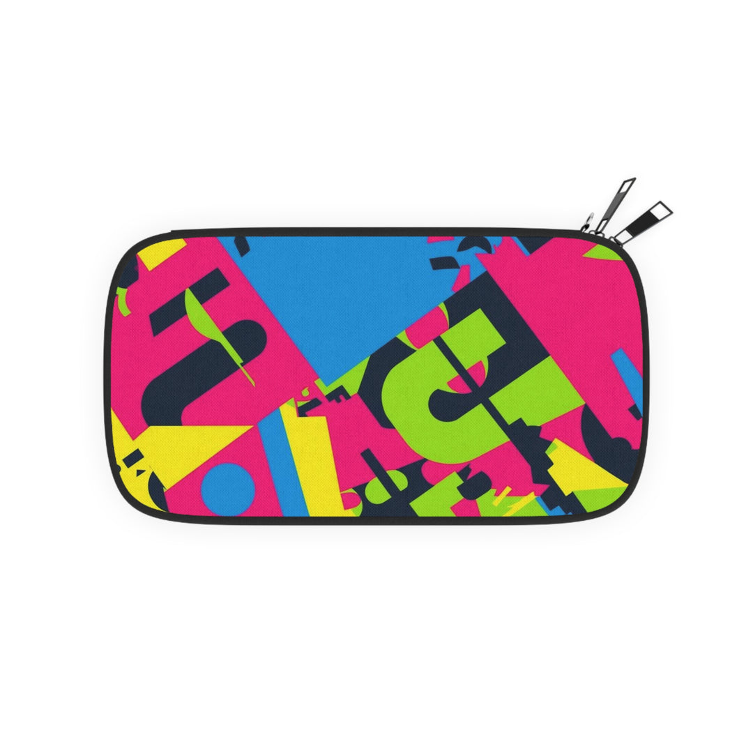 RFID Passport Wallet – Neon Geometric Vegan Leather, Stylish Travel Organizer