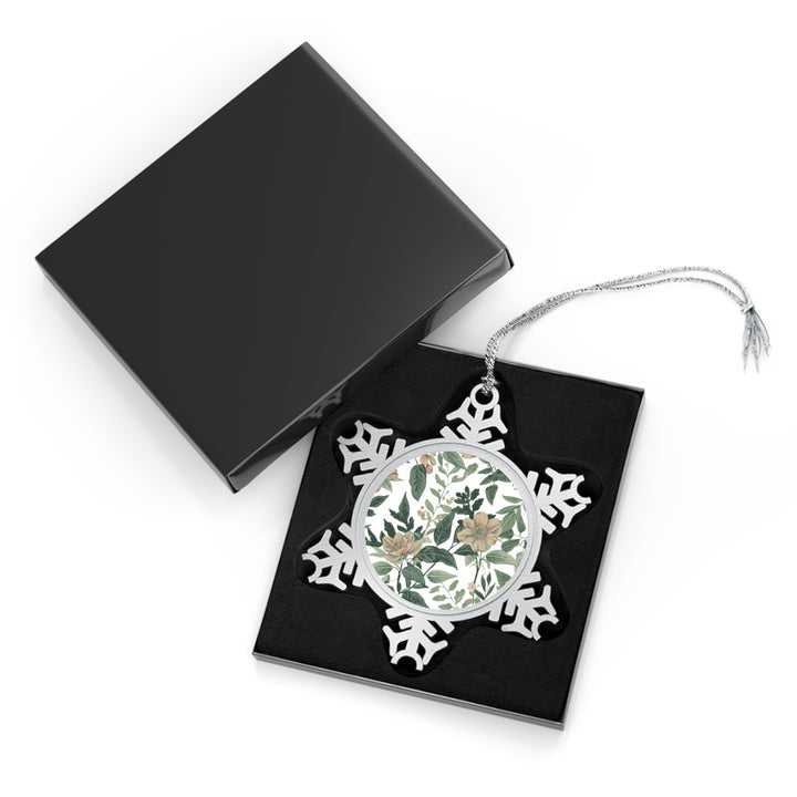 Custom Pewter Snowflake Ornament – Handcrafted Floral Botanical Holiday Gift
