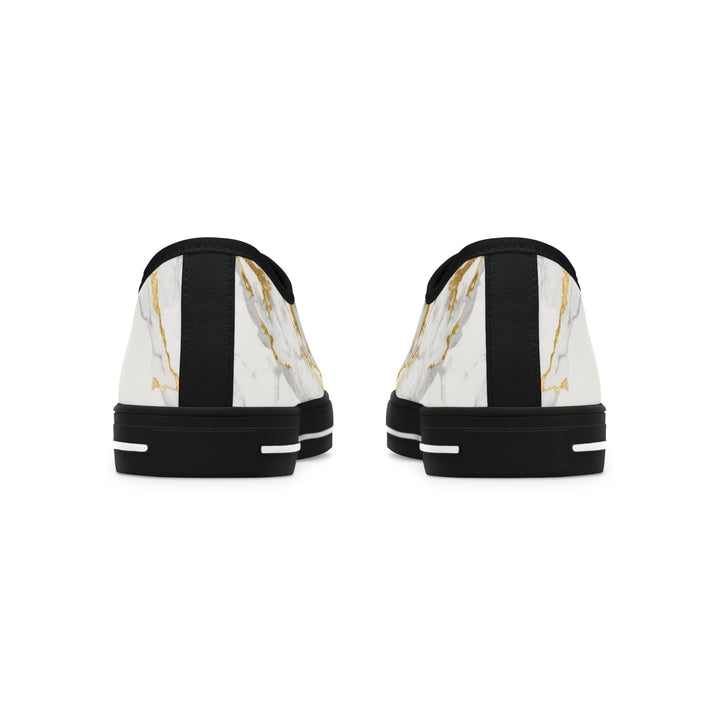 Women's Marble Low Top Sneakers – Custom Luxe Gold & Grey Comfort Shoes