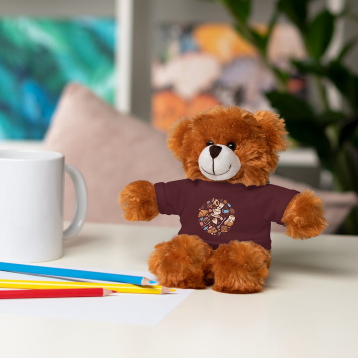 Custom Stuffed Animal w/ Coffee & Dessert Tee – Cute Plush Gift 8”