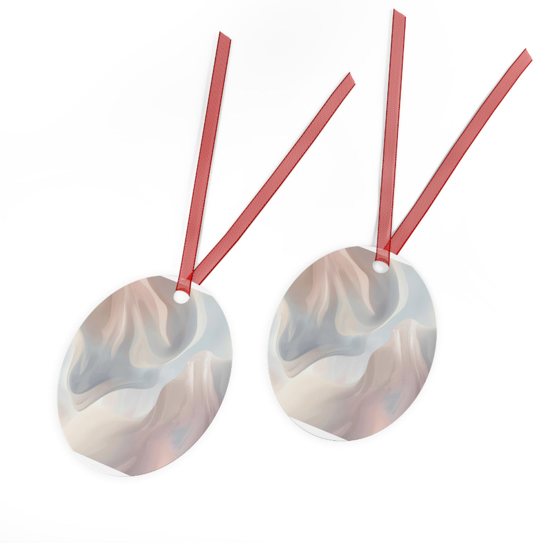 Dreamy Pastel Abstract Metal Ornaments – Custom, Elegant Holiday Decor