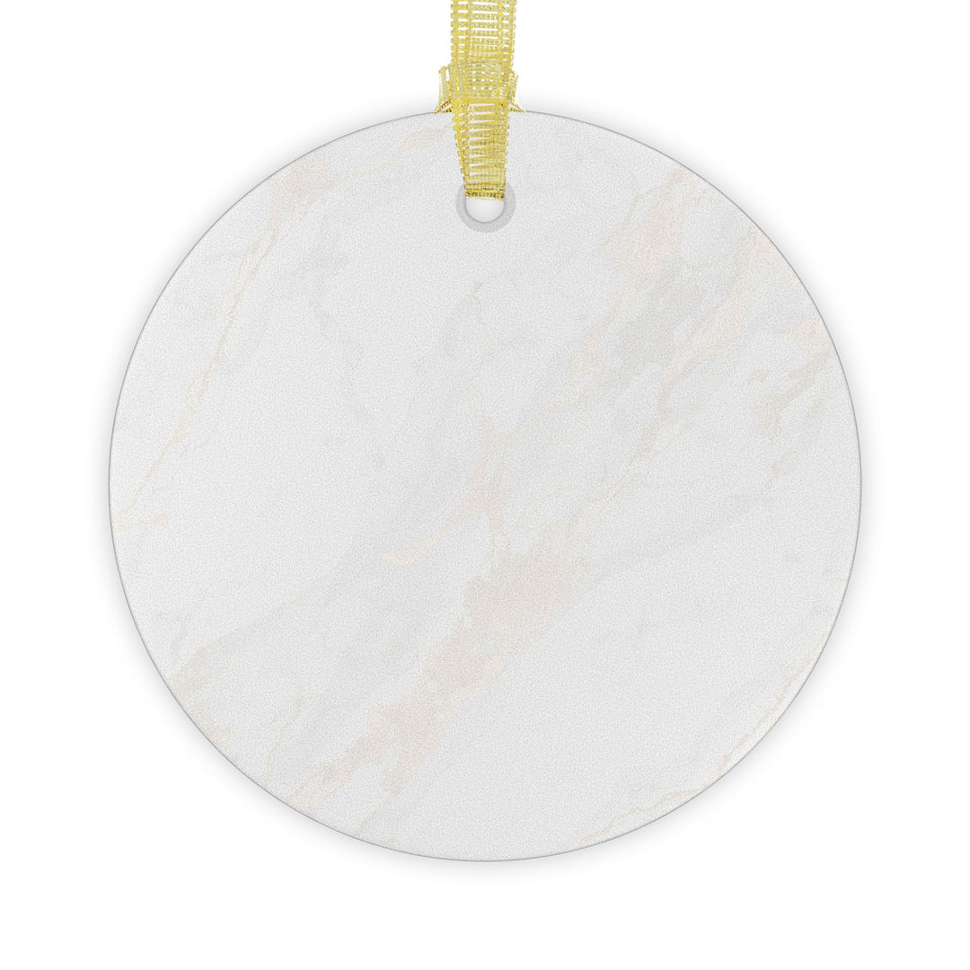 Custom Marble Glass Ornament – Handcrafted, Gold Streaks, Modern Chic Décor