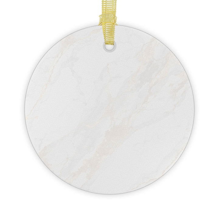 Custom Marble Glass Ornament – Handcrafted, Gold Streaks, Modern Chic Décor