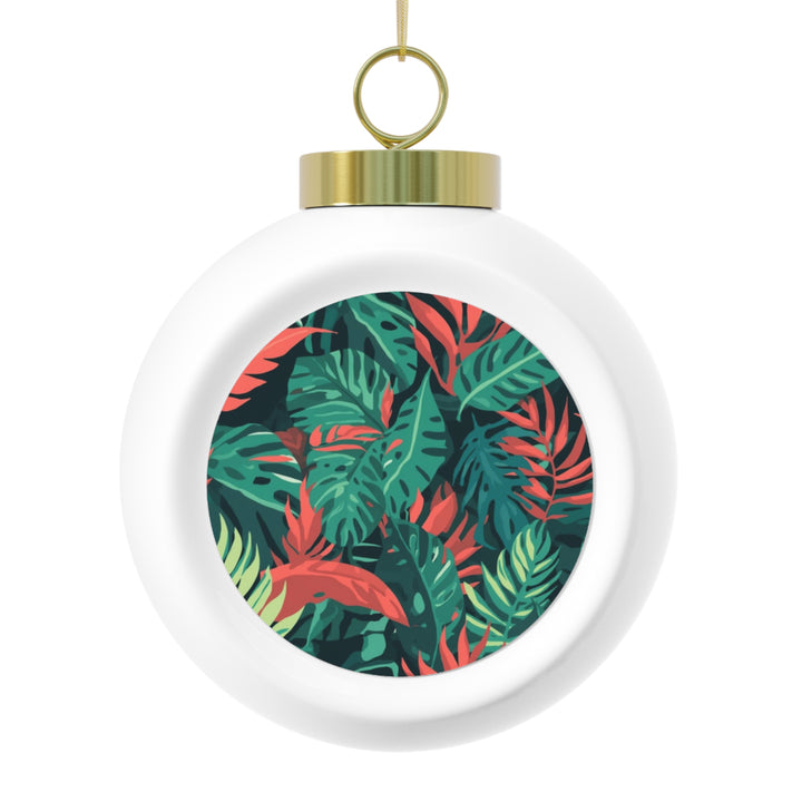 Personalized Tropical Leaf Ball Ornament – Handcrafted Holiday Tree Decor