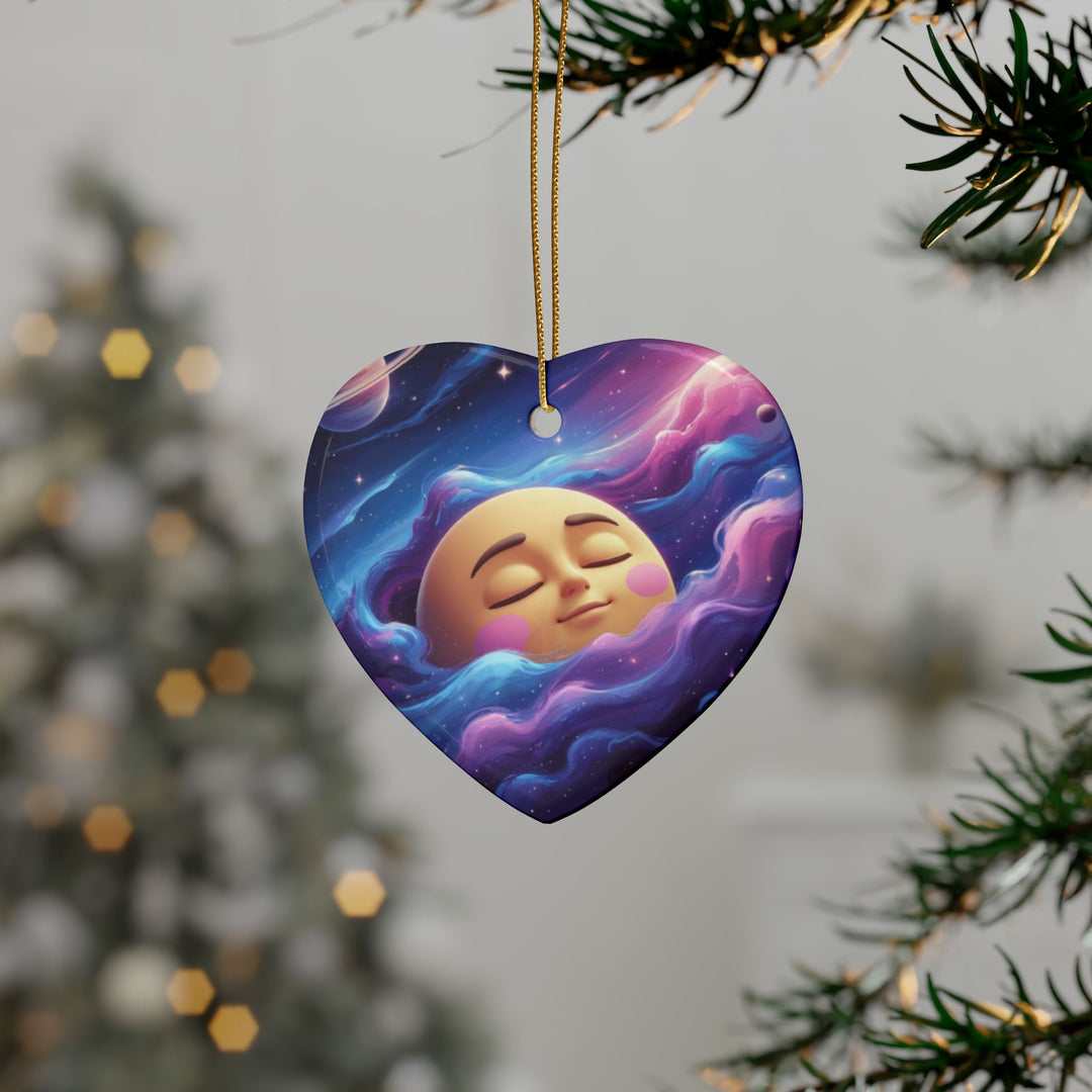 Personalized Galaxy Ceramic Ornaments – Custom Cute Moon Decor (1-20pcs)