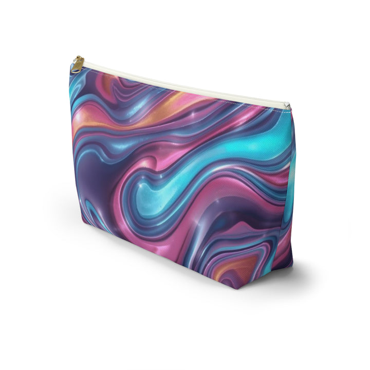 Chic Marble Swirl T-Bottom Accessory Pouch – Stylish, Durable Organizer